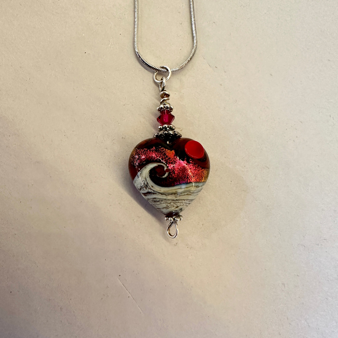 Handcrafted Heart Shaped Glass Pendant