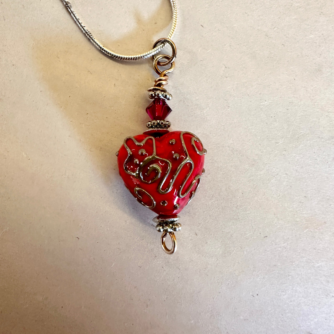 Handcrafted Heart Shaped Glass Pendant