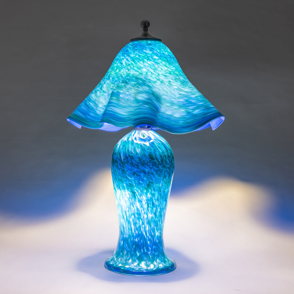 All Glass Lamp with Lighted Base