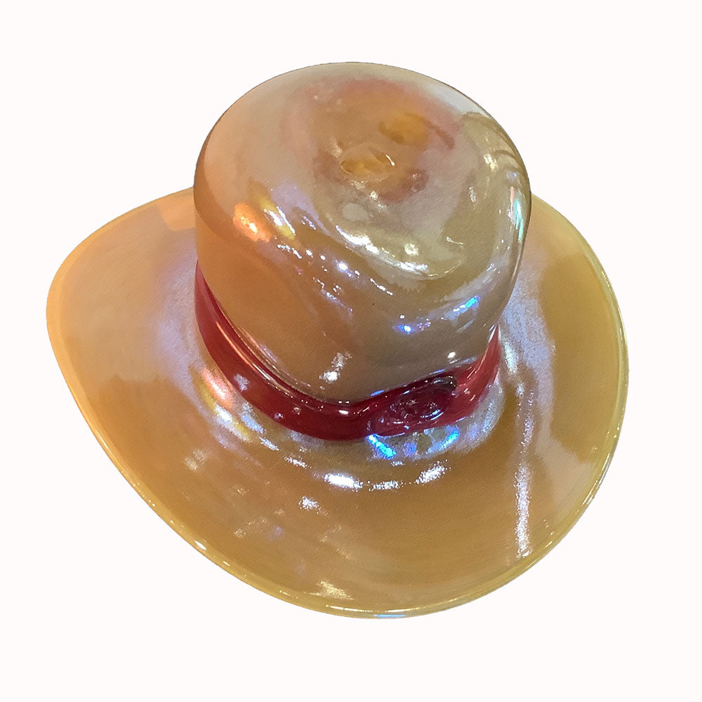 Glass Cowboy Hat Artpiece