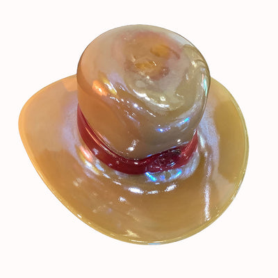 Glass Cowboy Hat Artpiece