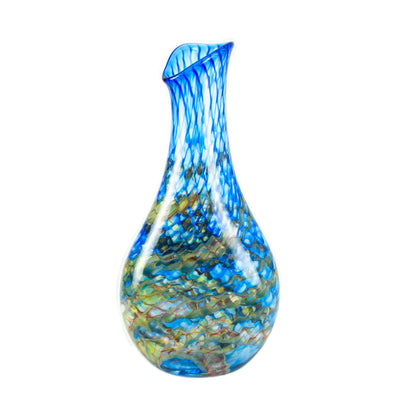 blue handmade glass vase