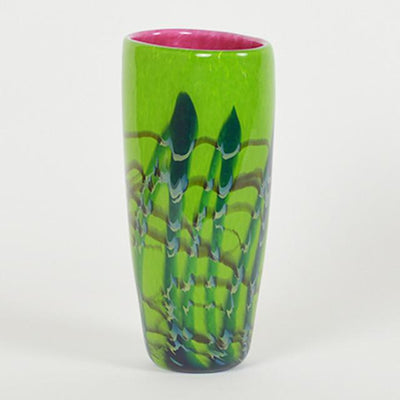 Tropical Bamboo Emerald Flat Taper Vase