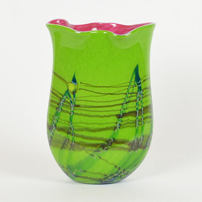 Tropical Bamboo Emerald Oblique Vase
