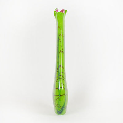 Tropical Bamboo Emerald Teardrop Vase