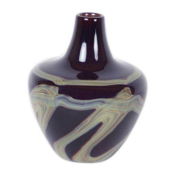 red handmade art glass vase
