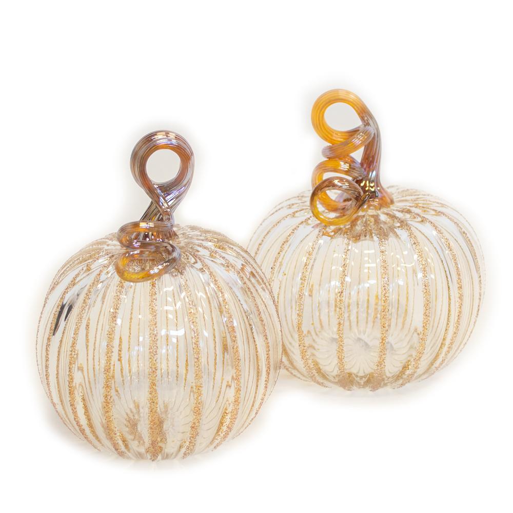 clear art glass pumpkin