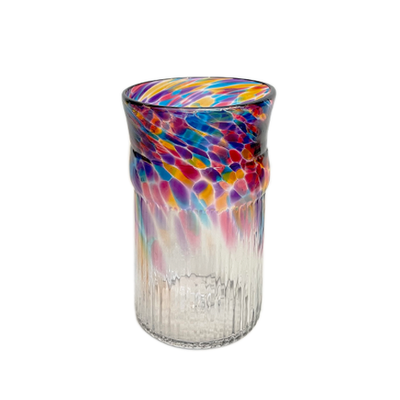 These hand blown colorful glass small tumblers are a Wimberley Glassworks staple.