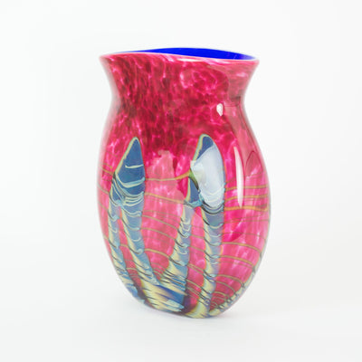 Tropical Bamboo Ruby Oblique Vase