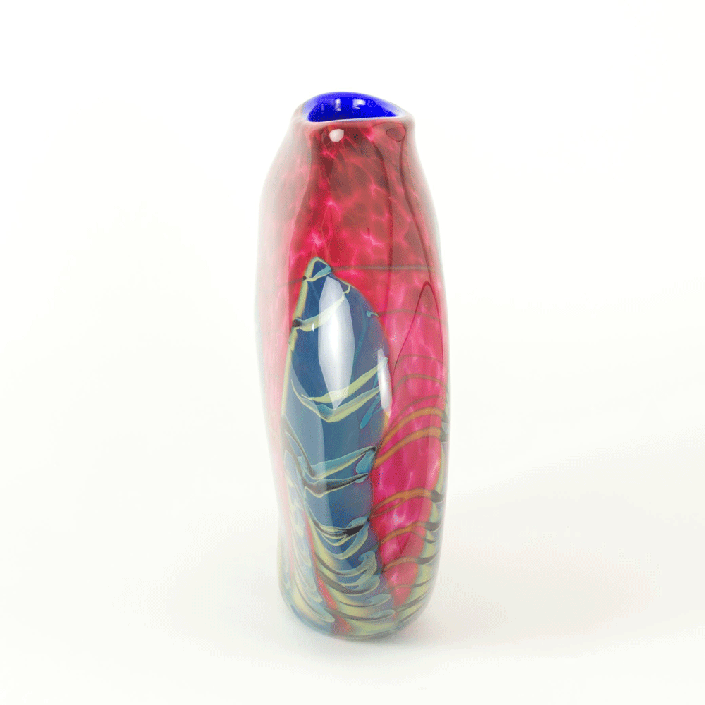 Tropical Bamboo Ruby Sphere Vase