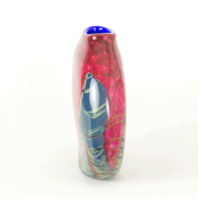 Tropical Bamboo Ruby Sphere Vase